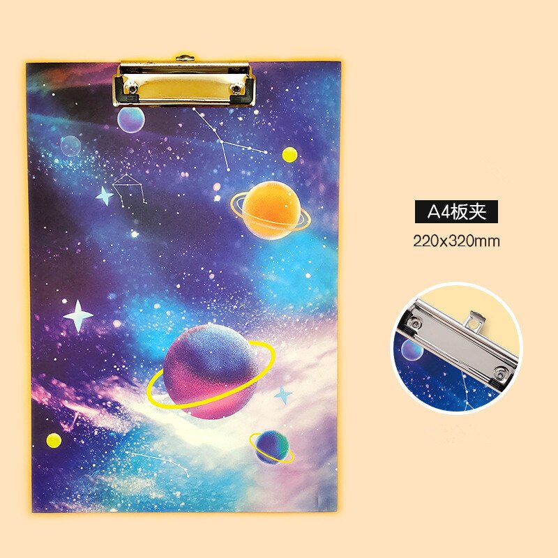 sternenklar Himmel A4 Zwischenablage Ordner Einreichung Produkte Schreiben Documen Lagerung Hinweis Papier Clip Bord Schreibwaren Papier Ordner Pad: Rosa