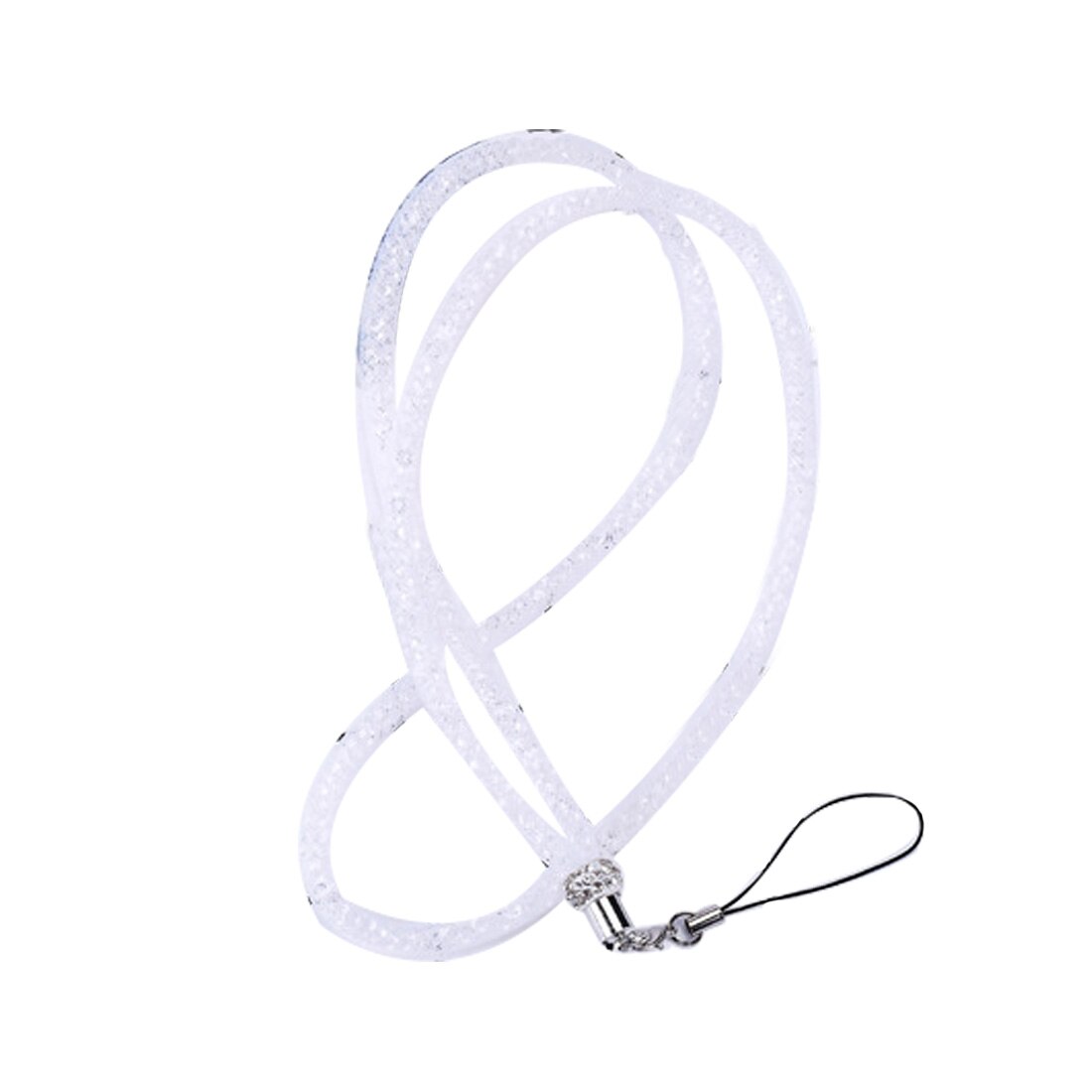 Etmakit Mooie Crystal Hals Ketting Strap Lanyard U Disk ID Werkkaart Mobiele Mobiele Telefoon Keten Riemen Sleutelhanger telefoon Hangen touw: WHITE