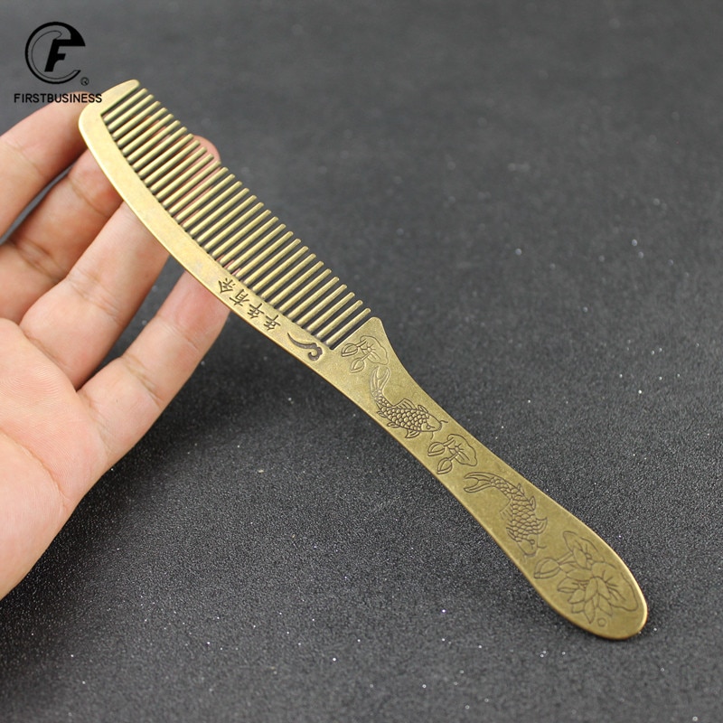Teacher's day Hair Care Healthy copper comb carp Comb Anti static Hair Care metal Combs Natural Curved Hair Styling Tool