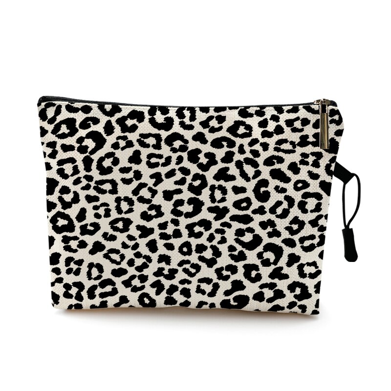 Kosmetyczka Case kobiety kosmetyczka moda wzór w cętki Zebra paski nastolatek dziewczyny panie kosmetyki makijaż woreczki organizator: Srebrny