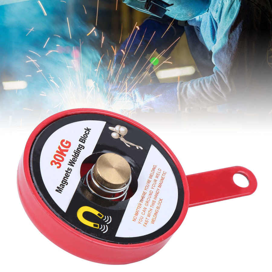 Magnet Welding Block Magnetic Grounding Block Magnet Positioner Clamp Red Alloy Steel 30kg Suction Welding Tool