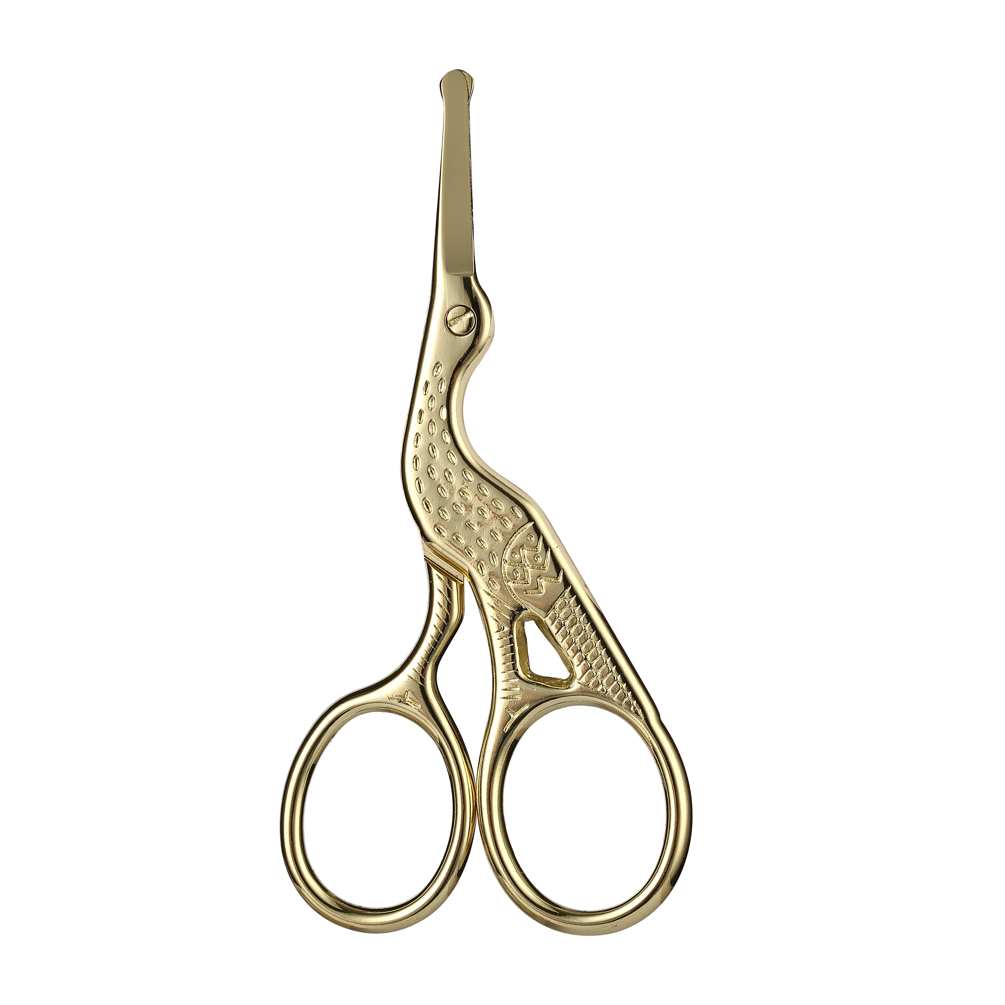 Ronde Kop Rvs Neus Haar Schaar Ooievaar Type BeautySchaar Voor Wenkbrauwen Neus Haar Baard Oor Haar Wenkbrauw Schaar: Goud