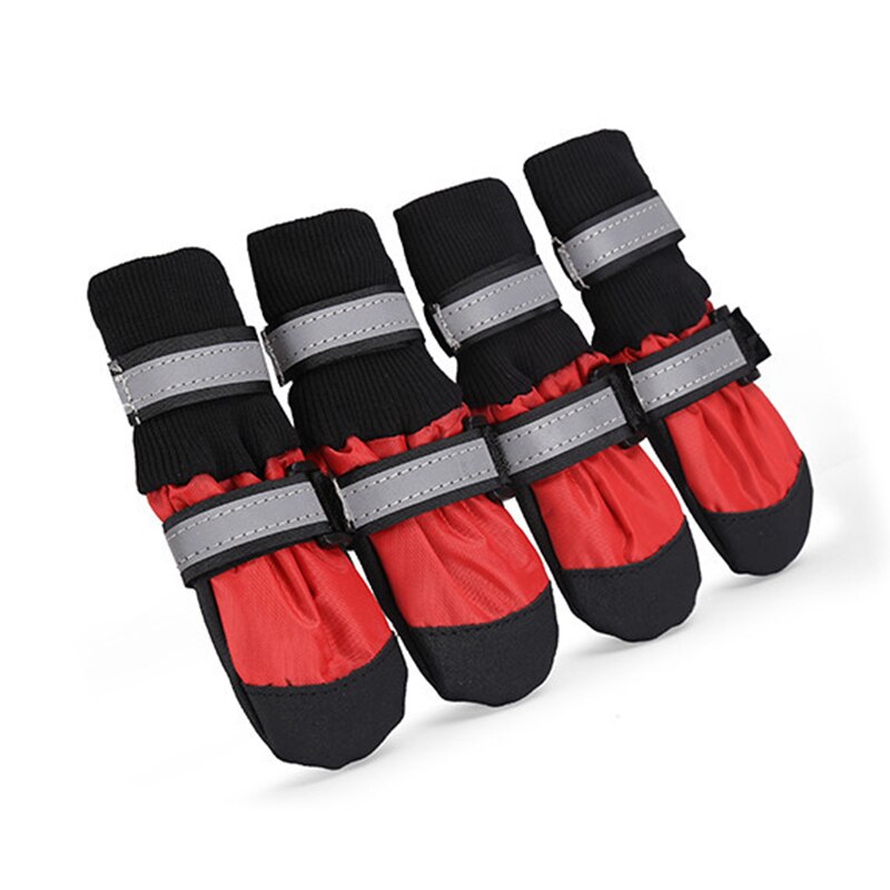 Winter warm Hohe Stiefel für Mittel groß Hunde Anti Unterhose Große Hund Schuhe Schäfer Rottweiler Mascotas Produkte cachorro acessorios: rot / L
