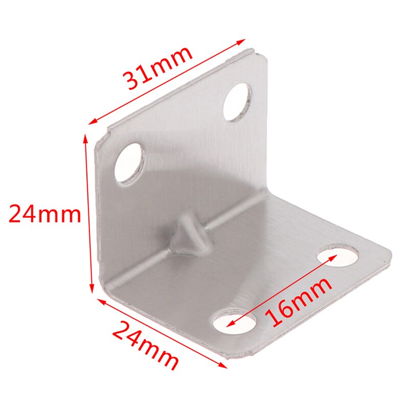 10Pcs Stainless Steel Corner Bracket Connectors Code Right Angle Support Furniture Fixing Reinforced Hardware L Shape