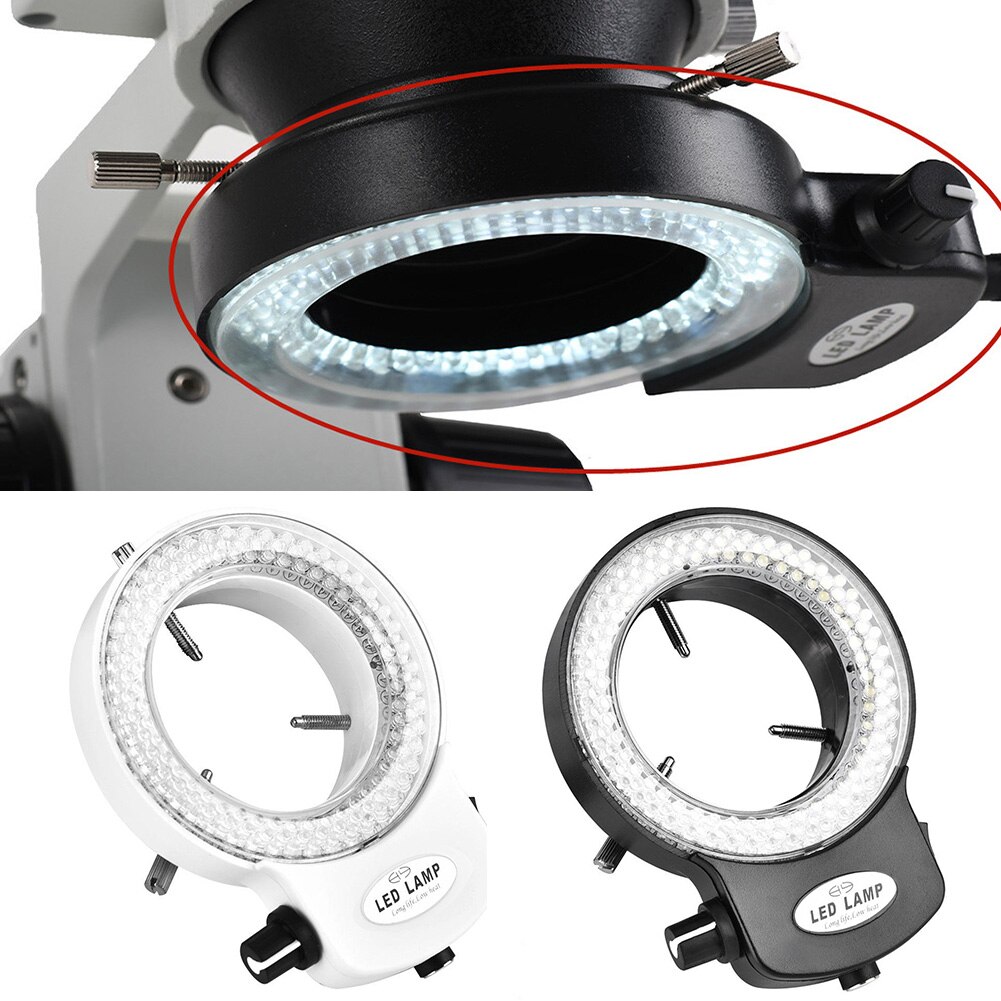 Pour Microscope stéréo projecteur pratique Portable ombre libre cercle lampe réglable luminosité LED lumière annulaire caméra 100V 240V