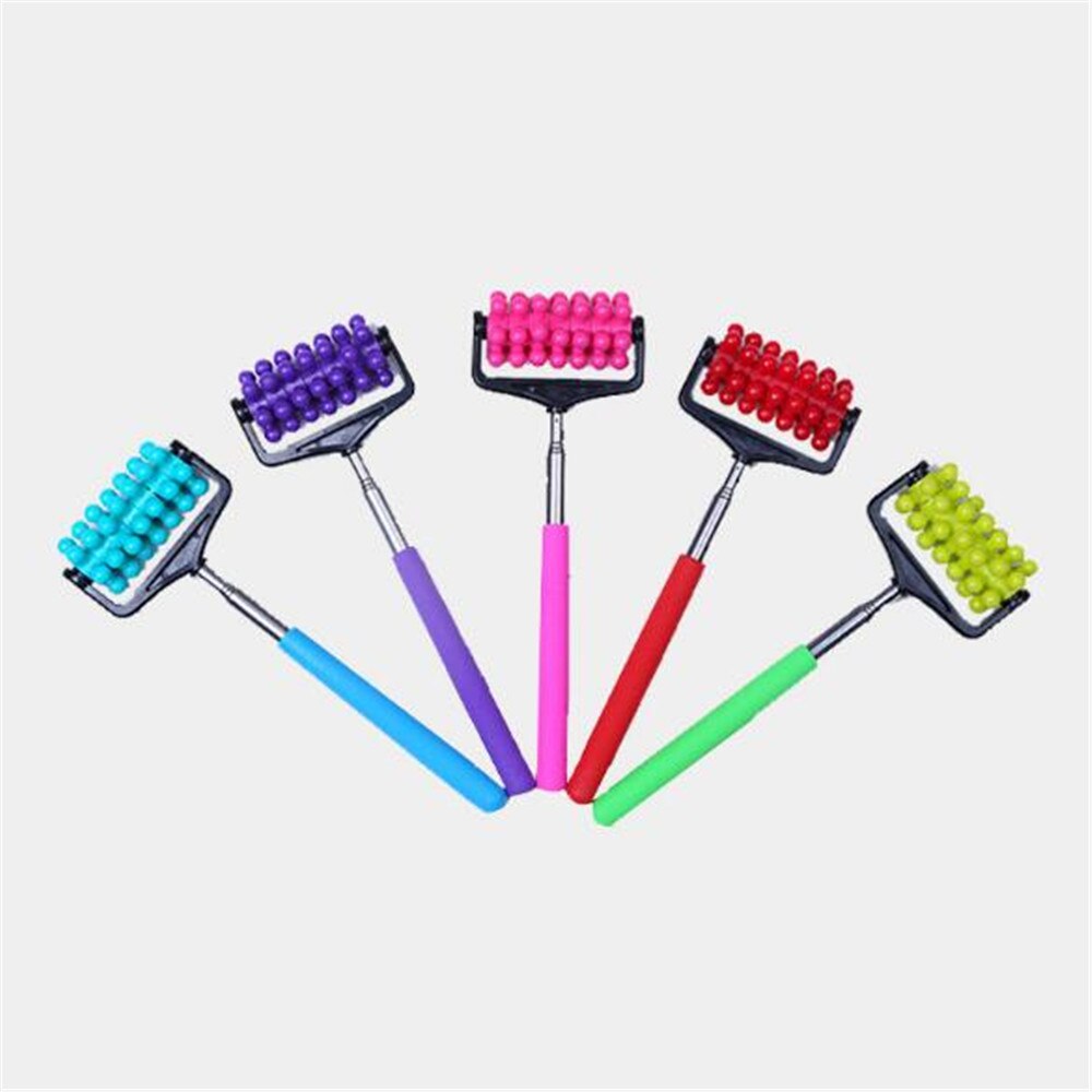 1pc Stainless Steel Back Massager Roller Telescopic Handy Back Scratcher Adjustable Body Massage Relax Tool Stress Relief Office