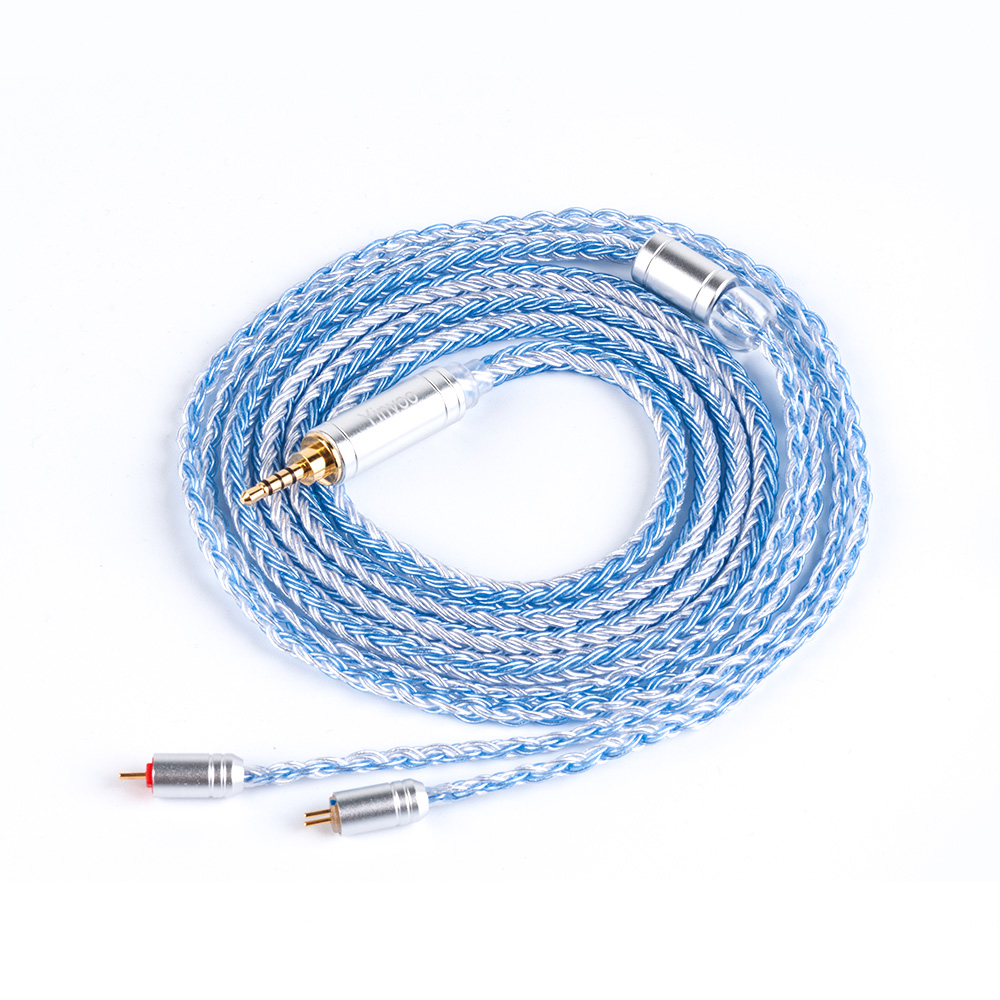 Cavo Auricolari Yinyoo 16 Fili Argentati - 2.5/3.5/4.4MM - Connettori MMCX/2PIN/QDC - per BLON KZ ASX