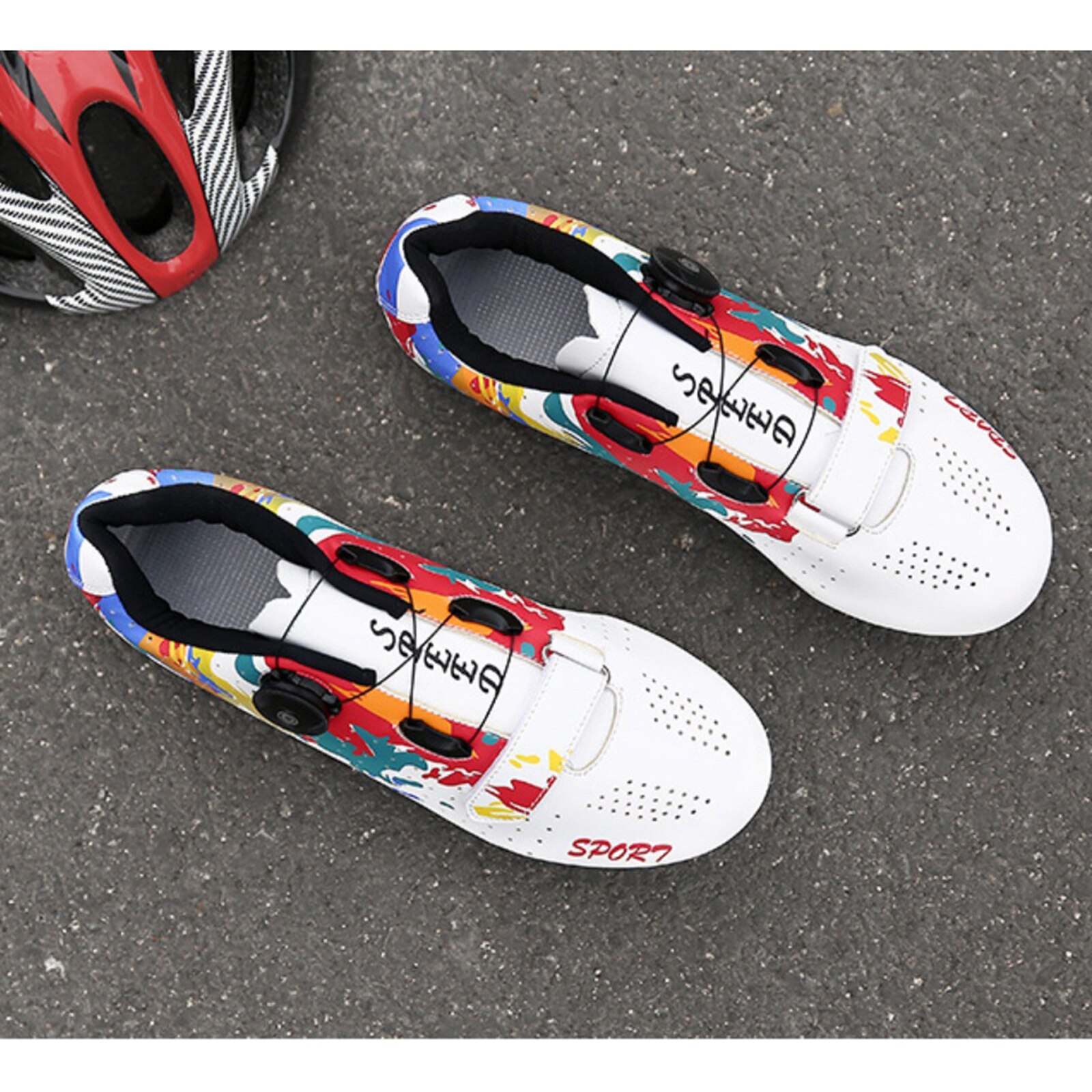 Cycling Shoes Mountain Road Bike 2/3-Bolt Quick Buckle Lace Fits SPD/ SPD-SL Riding Cycling Equipment 40-47