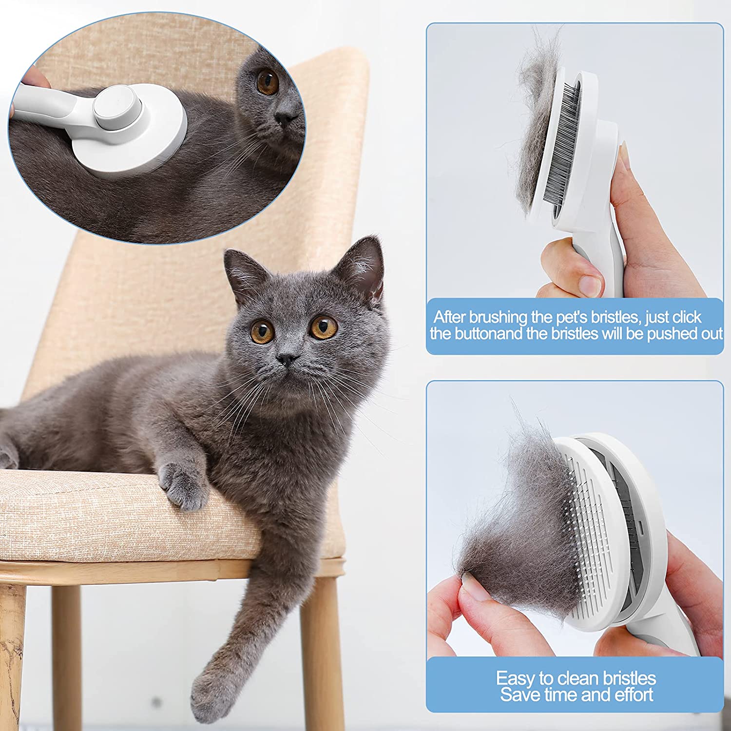 Huisdier Kat Borstel Kam Pet Haar Verwijdert Kam Automatische Katten Haar Borstel Zelfreinigende Slicker Brush Voor Honden Katten dierbenodigdheden