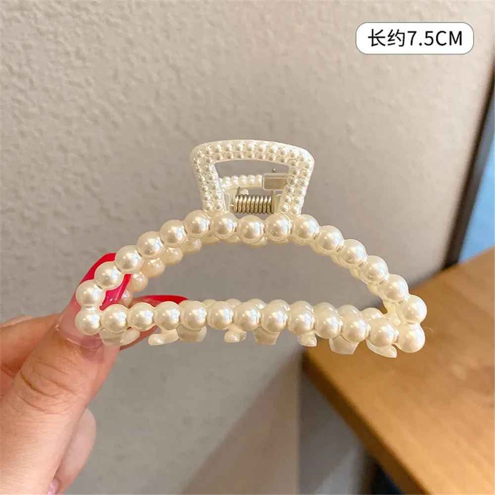 Horquilla con cuentas de perlas para mujer, pasadores geométricos bonitos para el pelo, pinzas para el pelo de cola de caballo, accesorios para el cabello, 2 uds.