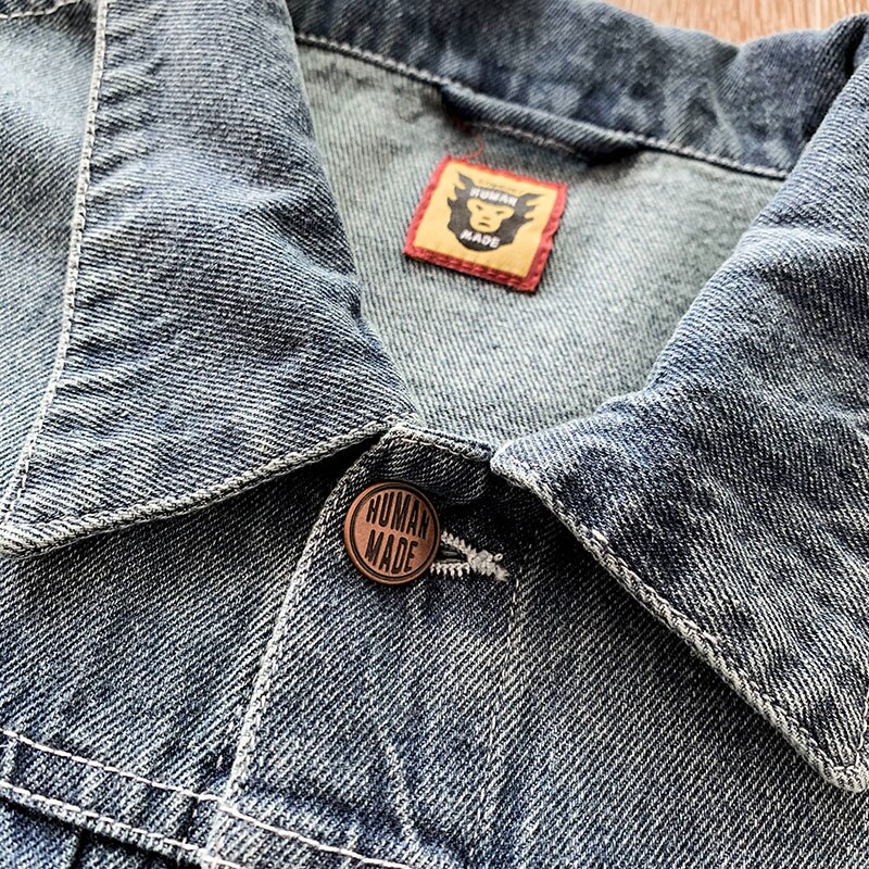 Chaqueta vaquera bordada hecha a mano para hombre y mujer, Top Vintage de tela vaquera hecha a mano, 1:1, primavera y otoño