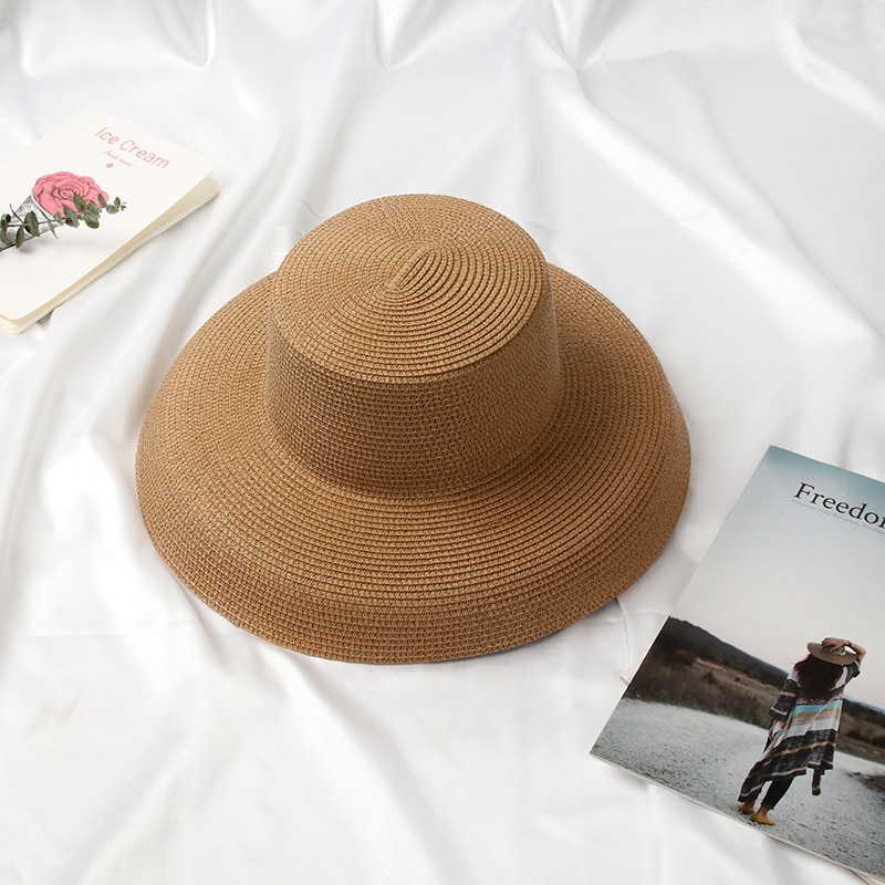 Sombrero de paja de estilo veraniego para mujer, gorra de paja para playa, con lazo, para vacaciones, ocio, informal, Audrey Hepburn