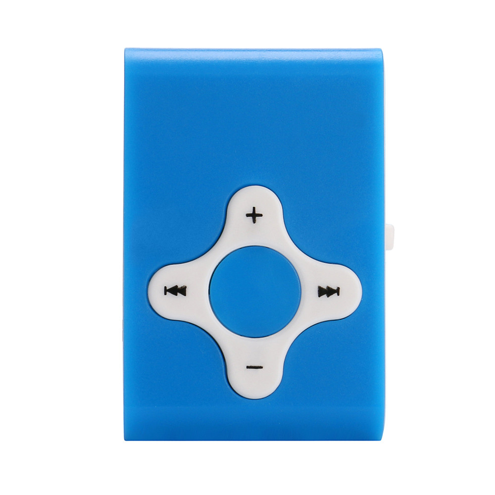 Mini reproductor de MP3 Clip USB, compatible con tarjeta Micro SD TF, reproductor multimedia de música, genial, reproductor multimedia de música con espejo,: Blue