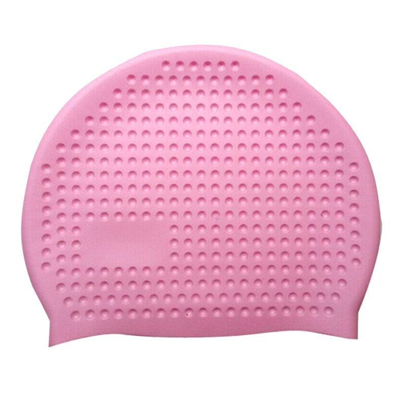 Large Swimming Cap Waterproof Silicone Swim Pool Bathing Caps Hat Long Hair Ear Protection Water Bubble Cap Women Men badmuts: Pink
