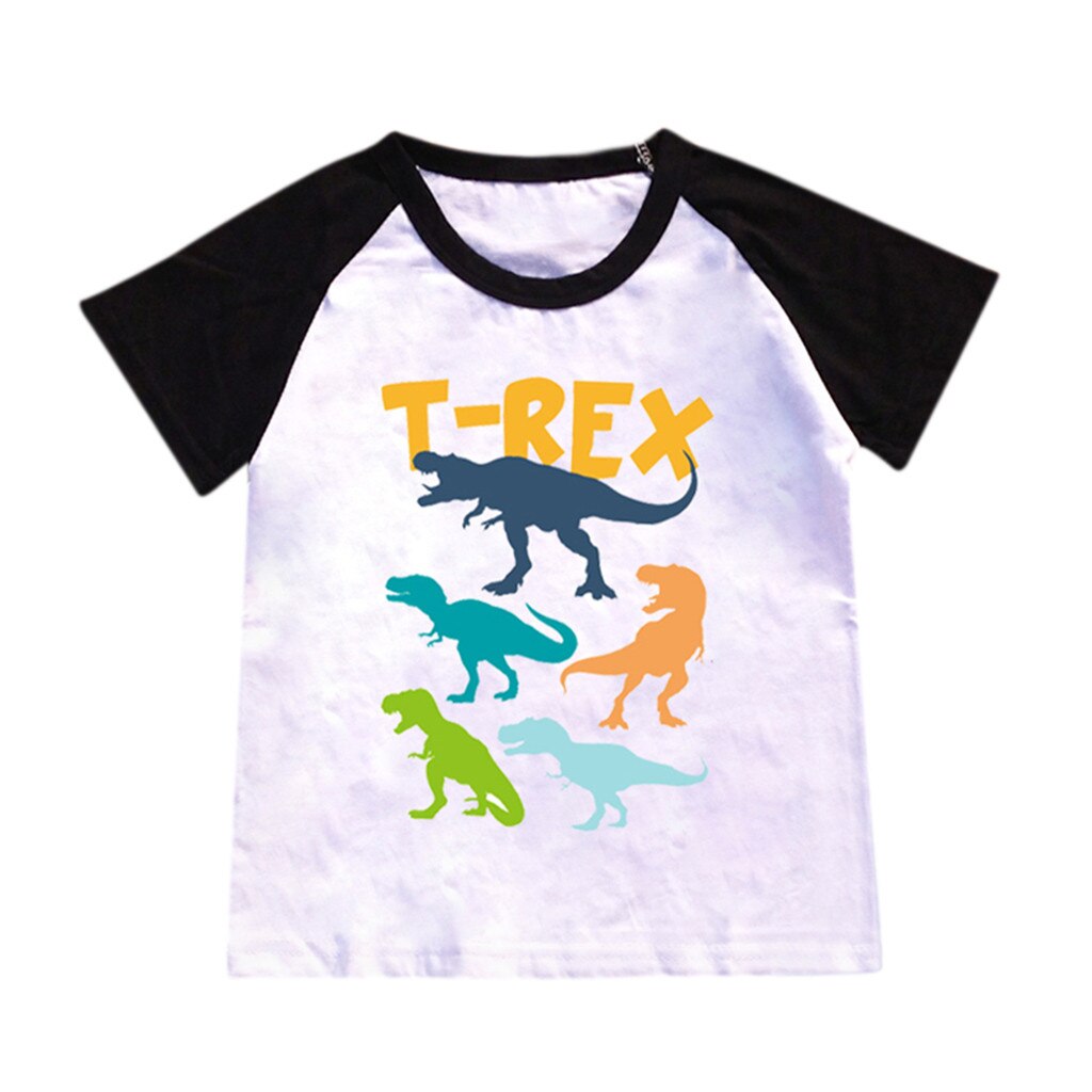 Kids Bady Boy Cartoon Style Dinosaurs Pattern T-shirt Bottoming Shirt Tops MAR5