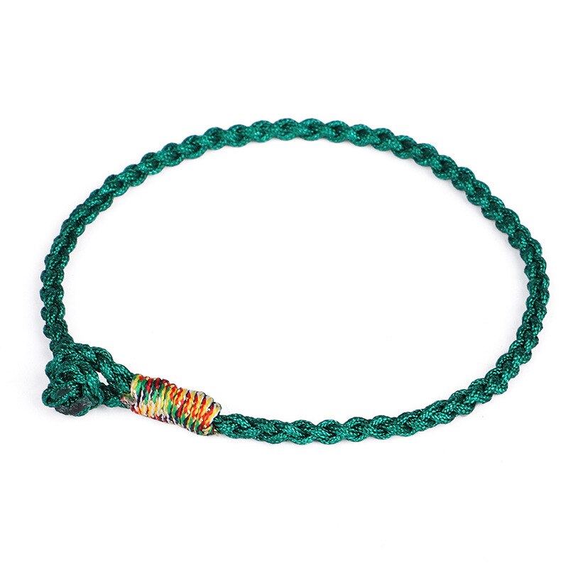 Filo intrecciato a quattro fili fatto a mano coppia fortunata bracciali buddista tibetano uomini braccialetti colorati gioielli donna regali di amicizia: 2 / 17 centimetri