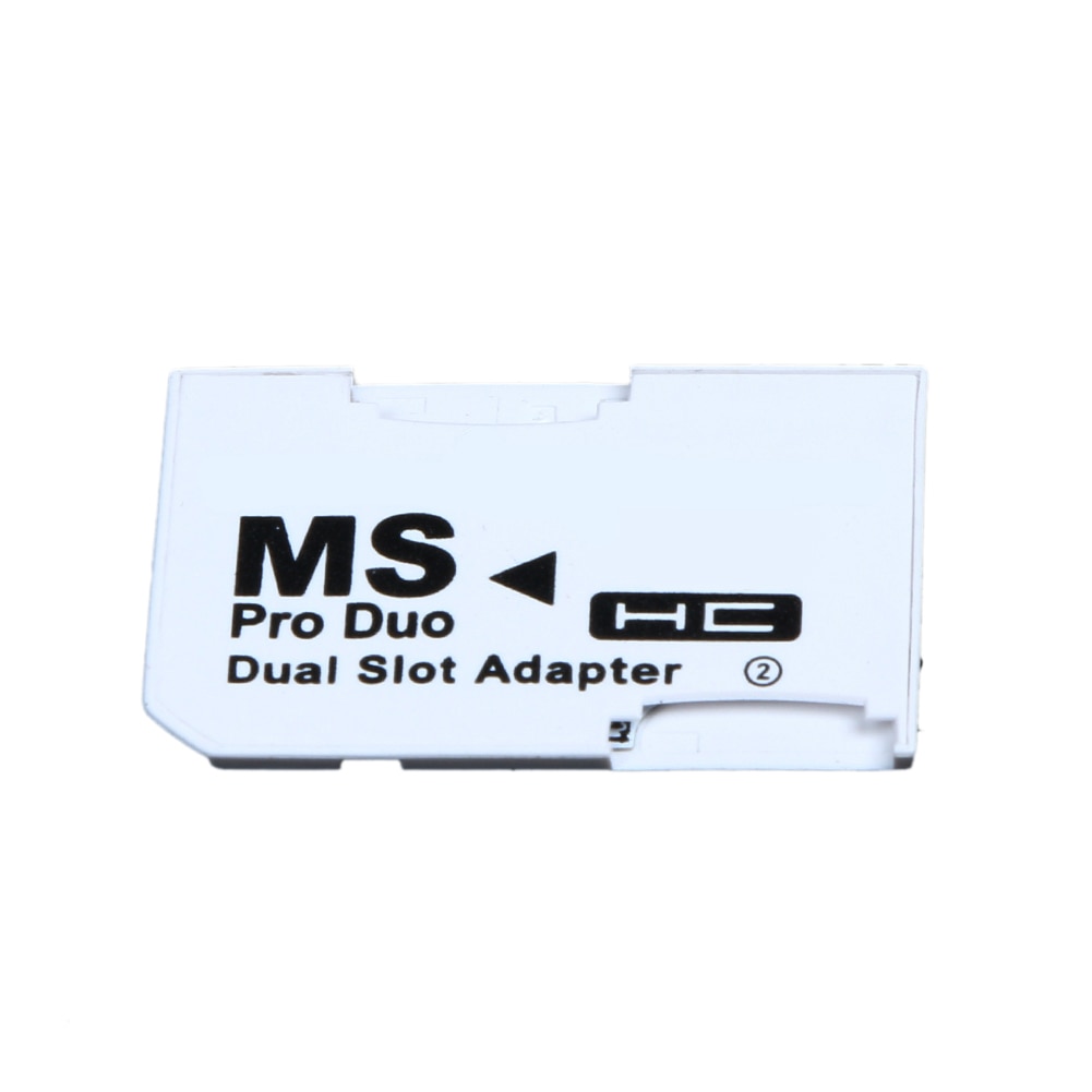 Dual Slot Geheugenkaart Adapter 2 Micro Sd Hc Kaarten Converter Micro Sd Tf Naar Memory Stick Ms Pro Duo voor Psp Card Wit Games Case