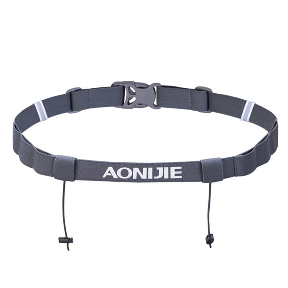AONIJIE Outdoor Unisex Hardlopen Triathlon Marathon Race Aantal Belt Met Gel Houder Lopende Riem Motor Running Bag: Gray