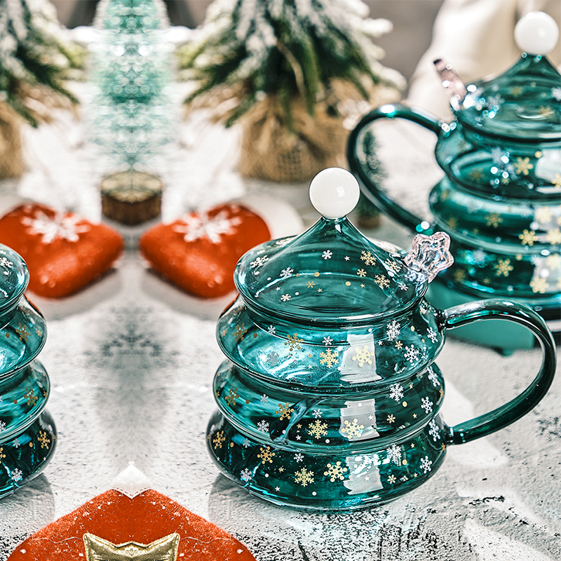 Weihnachten Tasse Baum bilden Schnee Berg Glas Wärme-beständig Wasser Becher Haushalts Mikrowelle Neue Kaffee Milch Tasse weihnachten