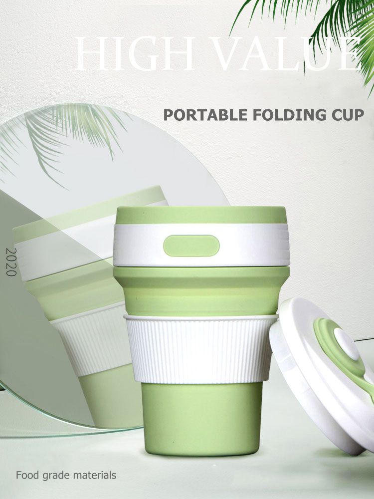 350ml kaffekrus rejser sammenklappelig silikone kop sammenklappeligt vand kopper bpa fri madvare drikkevarer krus te kaffe kopper