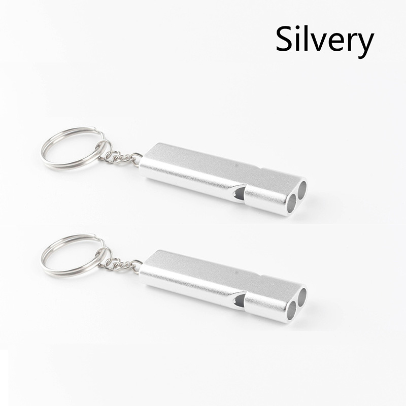 Silbato de supervivencia para fútbol al aire libre, alta Decibelio, portátil, plano, aleación de aluminio, doble frecuencia, herramientas de emergencia para la Naturaleza: Amarillo claro