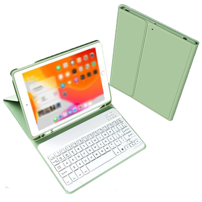 Draagbare Draadloze Bluetooth Toetsenbord + Pu Lederen Toetsenbord Beschermhoes Cover Voor Ipad 10.2 Tablet Case Met Toetsenbord