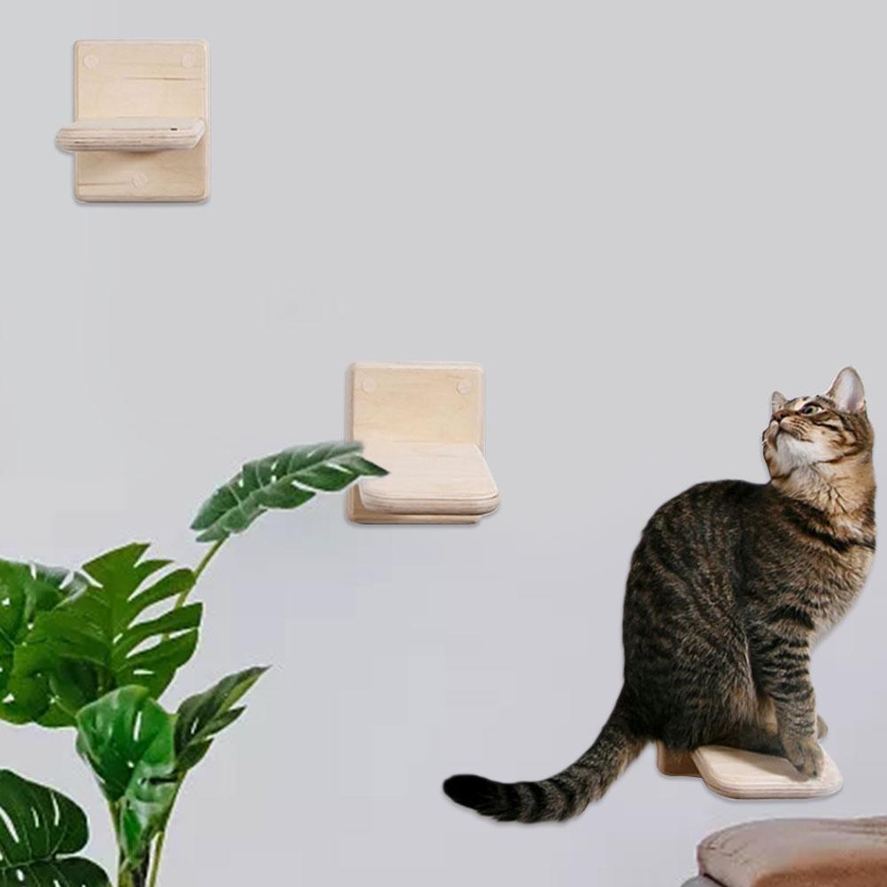 Scaletta da arrampicata per gatti a parete scala in legno albero per gatti piattaforma da salto gatto arrampicata portafoto gattino salto tavola mobili per animali domestici fai-da-te