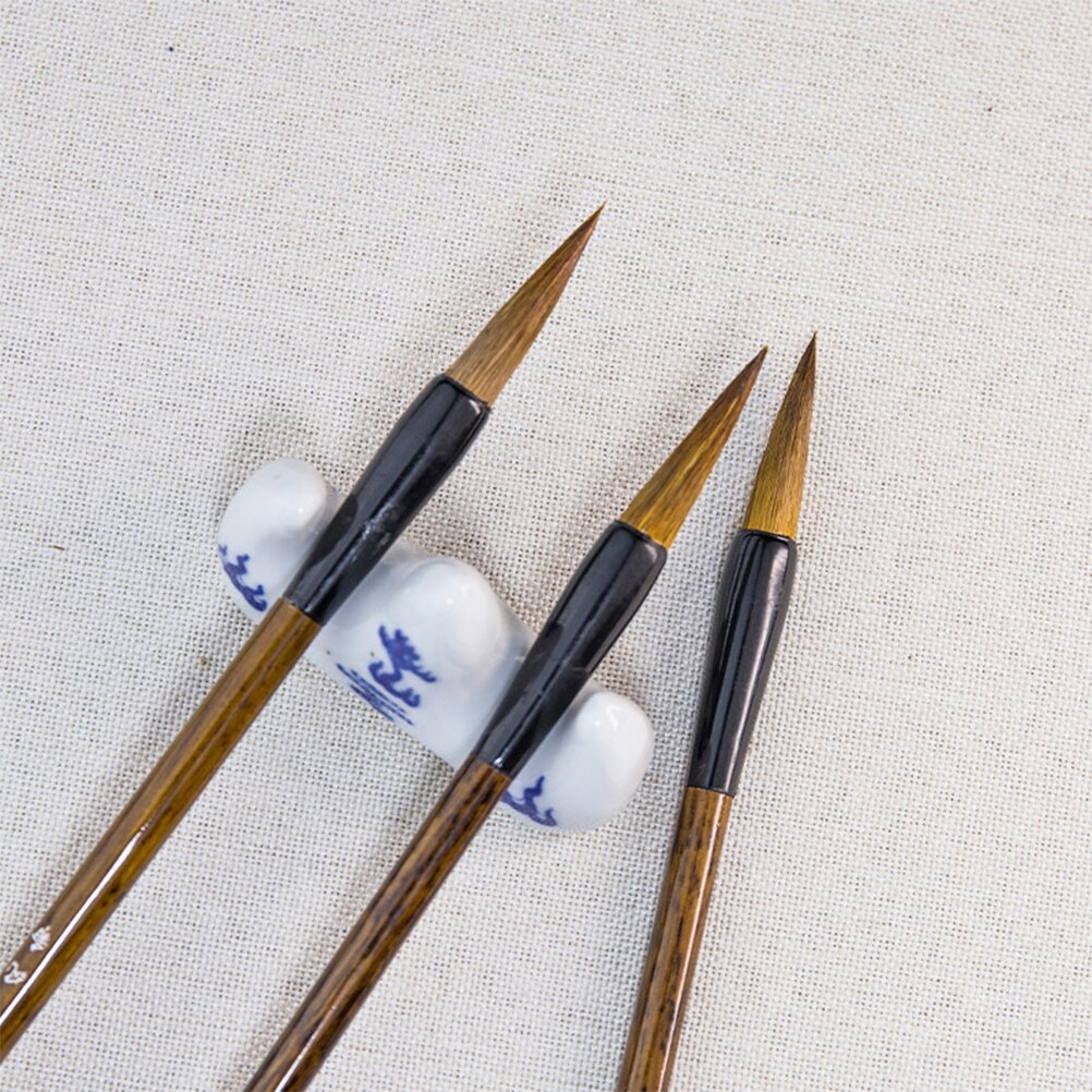 3Pcs Wezel Haar Borstel Chinese Kalligrafie Schrijven Borstel Pen Olieverf Penseel Kunst Levert Voor Studenten