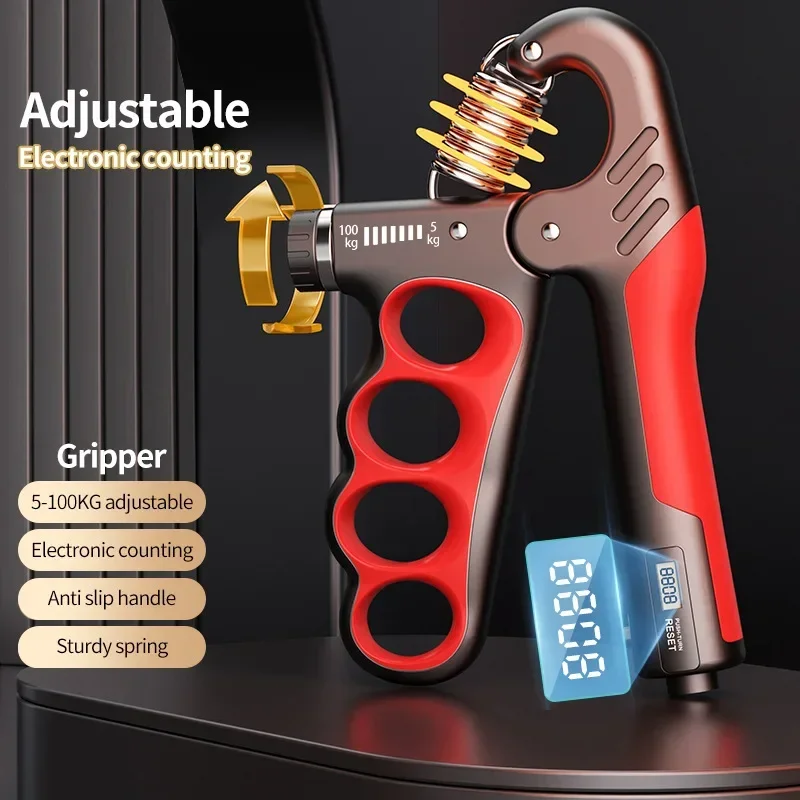 5-100kg Hand Gripper Gym Wrist Expander Hand Strengthener Adjustable Muscle Recovery Fitness Hand Muscle Strength Exercise