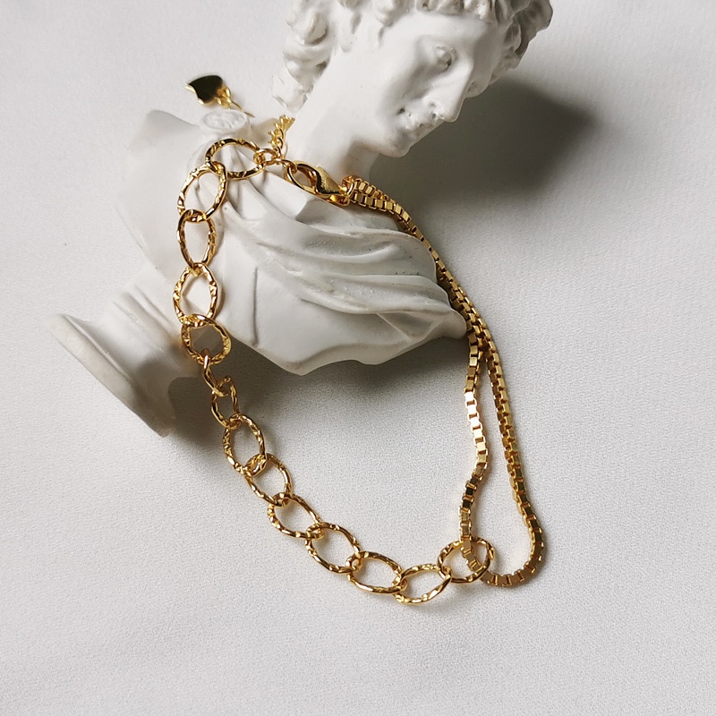 Silvology 925 Sterling Silver Tanks Chain Double Layer Bracelets Simple Temperament Bracelets for Women Travel Jewelry