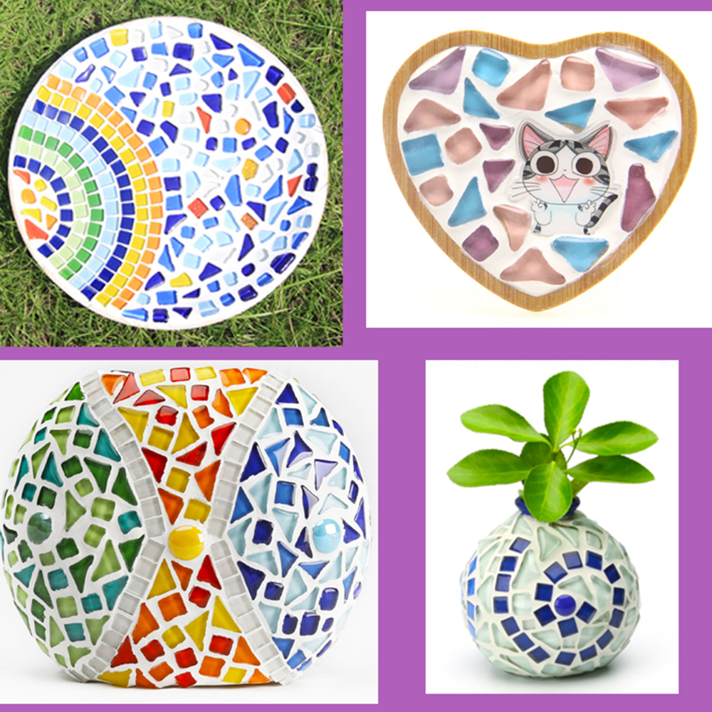 Carrelage mosaïque multicolore bricolage | 60 pièces, ensemble artisanat, mosaïque fabrication enfants, Puzzle Art, pierre colorée
