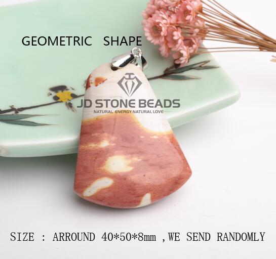 Natural Mookiate Stone Pendant Semi-Finished Handmade Bracelet Beads Accessory: GEOMETRIC  SHAPE