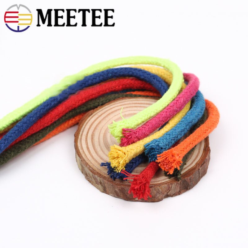 Meetee 20M 5mm gewebte Baumwolle Seil 16 Stränge Feste Schnur für Hosen Taille Starken Seil Bekleidungs Handtasche DIY handwerk handgefertigt Zubehör