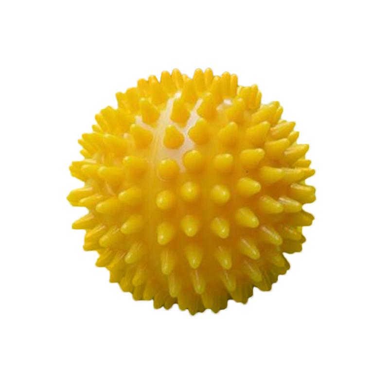 Durable PVC Spiky Massage Ball Trigger Point Sport Fitness Hand Foot Pain Relief Plantar Fasciitis Reliever 7cm Exercise Balls: 1 yellow