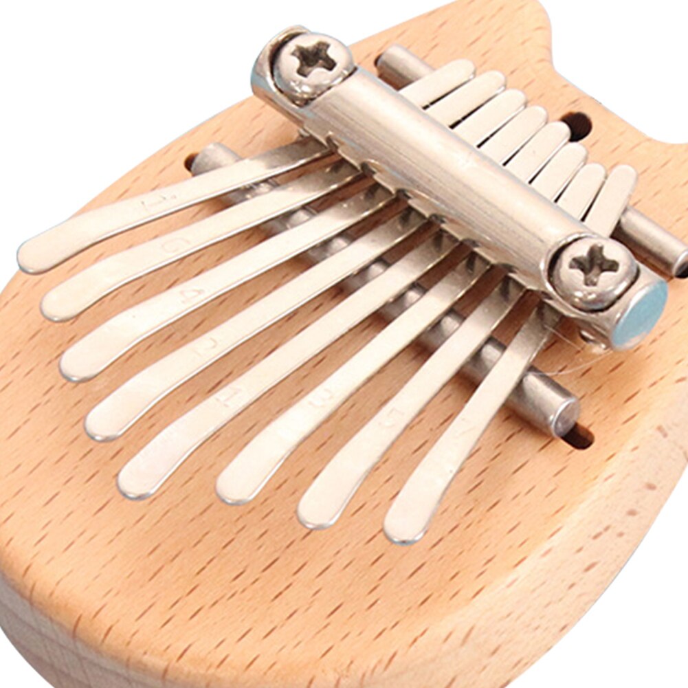 Mini 8 Keys Kalimba Mahogany Thumb Piano W Lanyard Percussion Instrument High Wooden Body