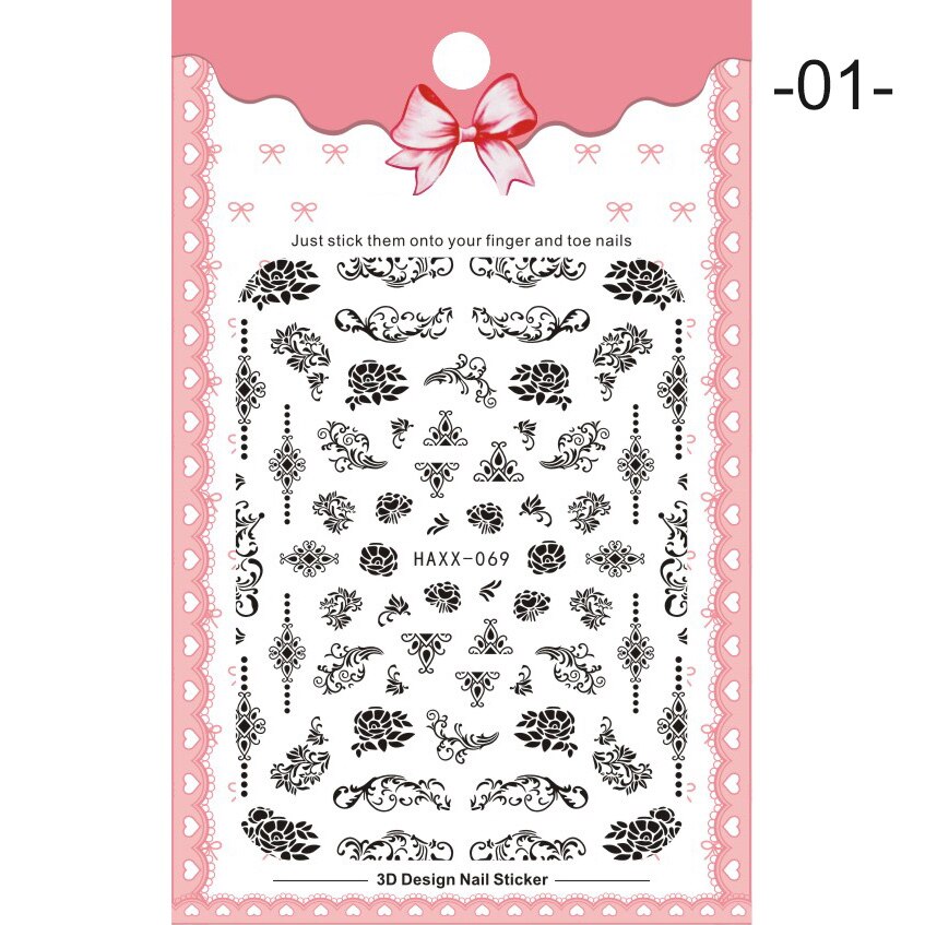 1 Pc Colorful Marple Leaf Gold Silver 3D Nail Sticker Flower Pattern Nail Art Transfer Stickers DIY Nail Decoraion: 01