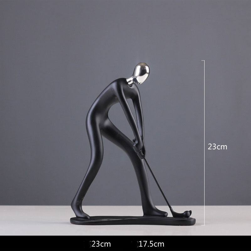 Escultura humana negra abstracta moderna, joyería de resina para decoración del hogar, accesorios de , escultura de resina geométrica para parejas: f