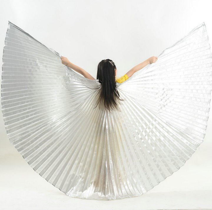 Ailes Danse Du Ventre LED Adulte - 360° Avec Lumière, Tiges Télescopiques 20-100cm Pour Spectacle
