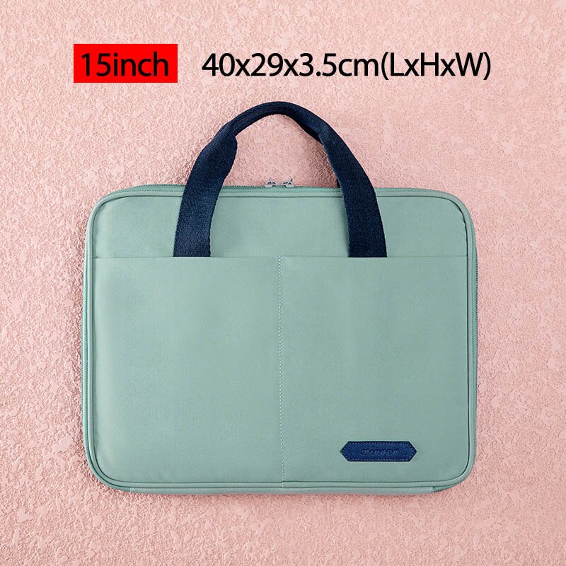 13 14 15 inch Laptop Handbag Business Office Macbook Briefcase Lightweight Computer Shoulder Bag Waterproof Travel Bags XA67C: Green 15inch