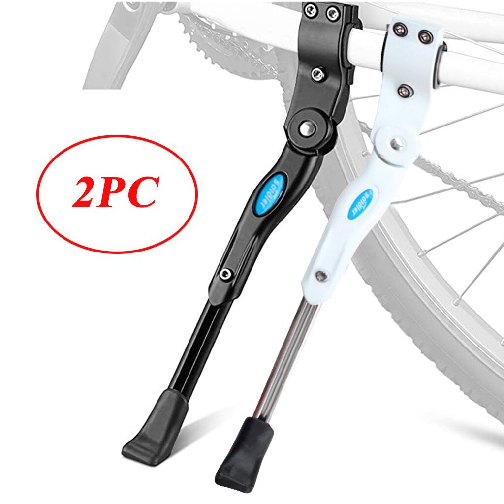 40# 2pc Adjustable Aluminum Alloy Mtb Road Bike Bicycle Side Kickstand Kick Stand Mountain Bike Support Bike Accessories