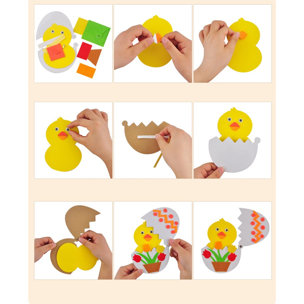 4PCS Easter DIY Material Kit Educational Easter Egg Making Material Out of Shell Easter Egg Material for Girl
