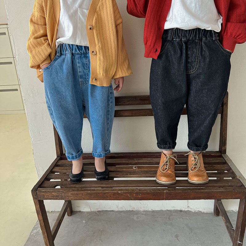 MILANCEL – pantalon en Denim pour enfants, vêtement décontracté en coton, carotte, printemps 2022