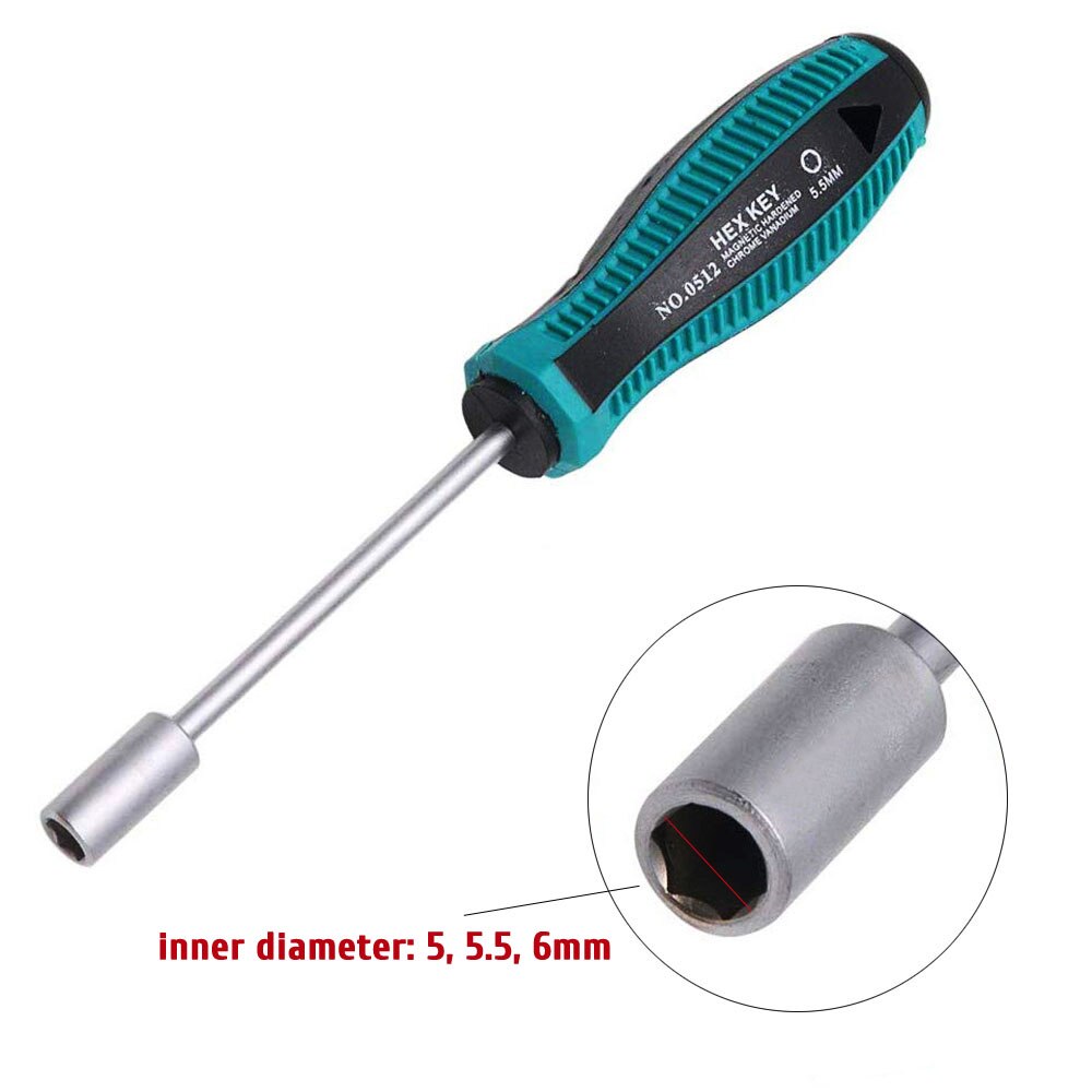 (3pcs/ set) 5mm 5.5mm 6mm Socket Screwdriver Hex Wrench Repair Tool Socket Wrench Nut Driver Hexagonal Screw Driver Hex Key
