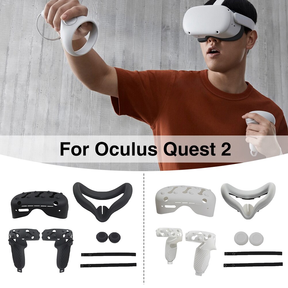 Oculus Quest 2 – housse de protection faciale anti-transpiration, anti-glisse, contrôleur de jeu, anti-lumière, anti-glisse