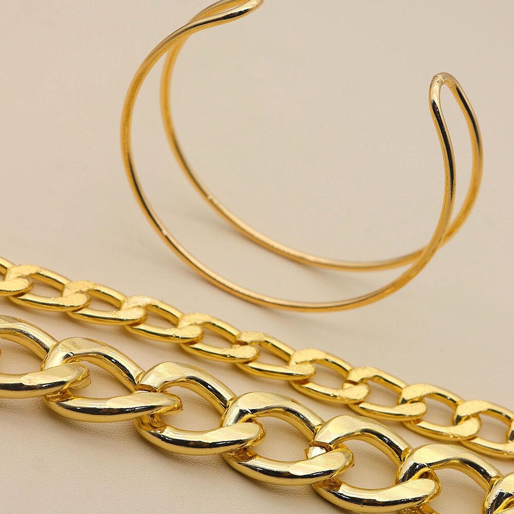 Punk curb cubana chain pulseiras conjunto para mulher miami boho grosso charme pulseiras pulseiras moda jóias