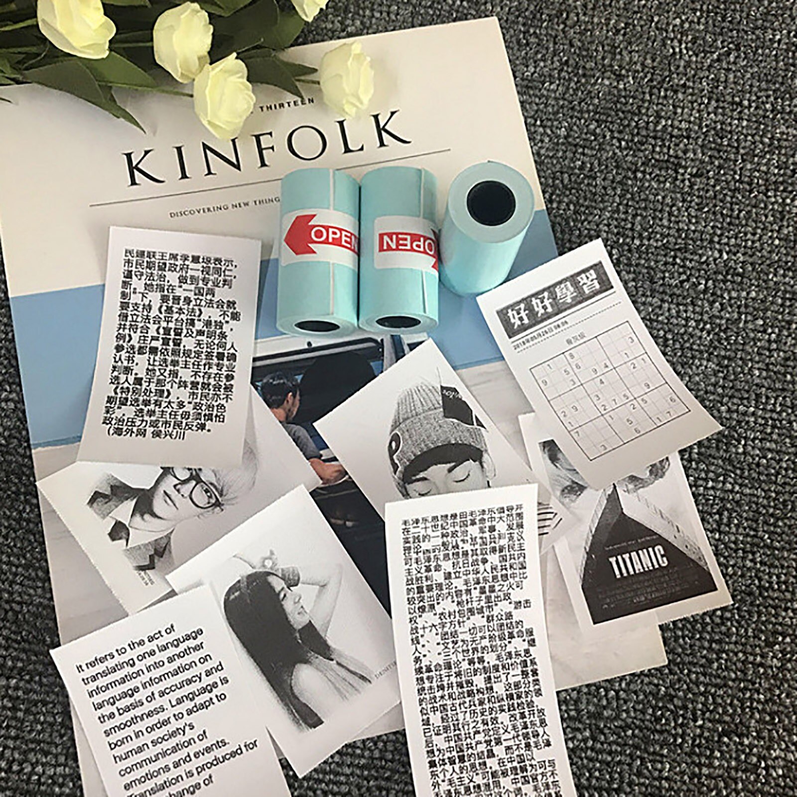 Mini Pocket Photo Printer Thermal Paper Bluetooth Controllable Thermal Paper Printing Sticker Paper Adhesive Photo Papers#p4