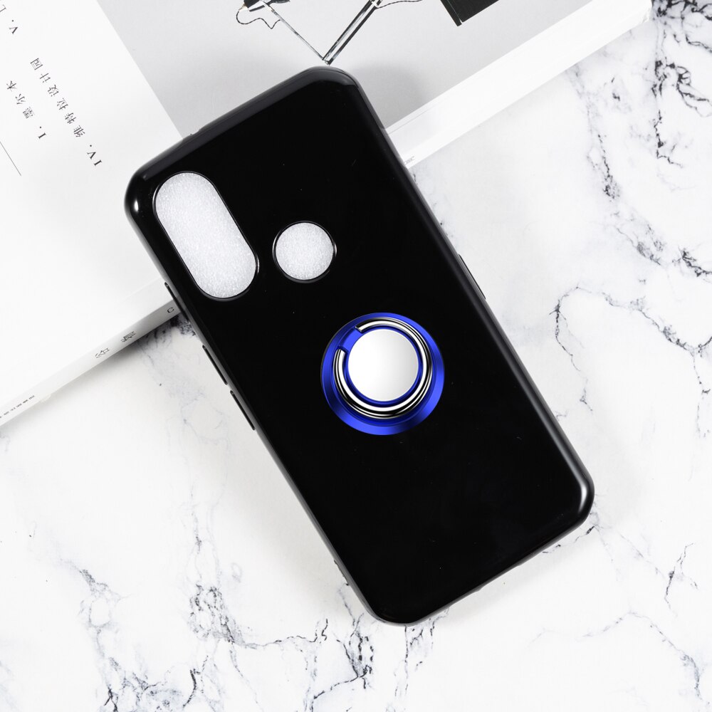 Metalen Ring Beugel Case Voor Kat S62 Pro Soft Soft Silicone Cover Voor Kat S62 Pro Couqe Fundas: Black Blue Ring