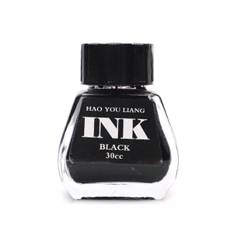 Fountain Pen Ink Bottle 15 Colors 30ml Ink Bottle for Beginners Kid Home Office School Writing Drawing Art Illustrations: Black