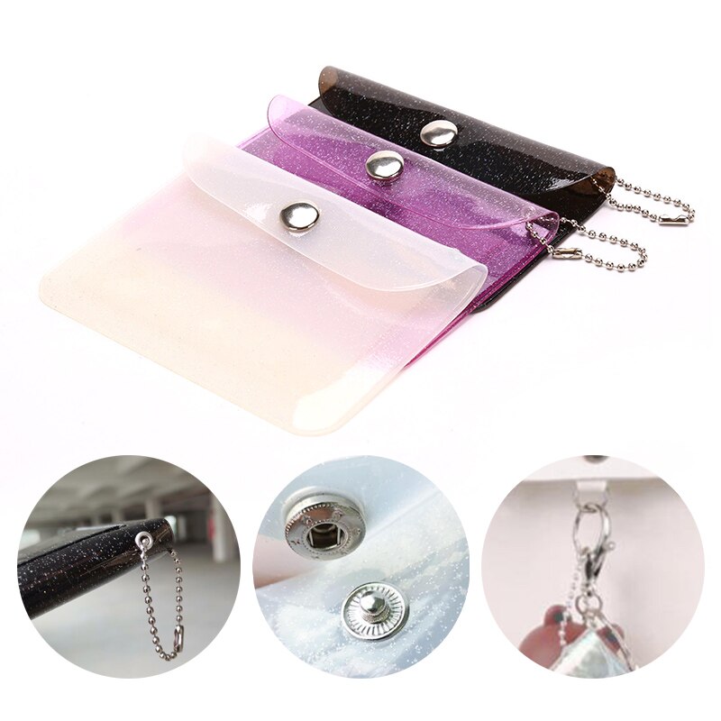 1Pc Transparent Imperméable PVC Porte-Carte Mini Portefeuille Filles Porte-Monnaie Fille Sac De Rangement Sac