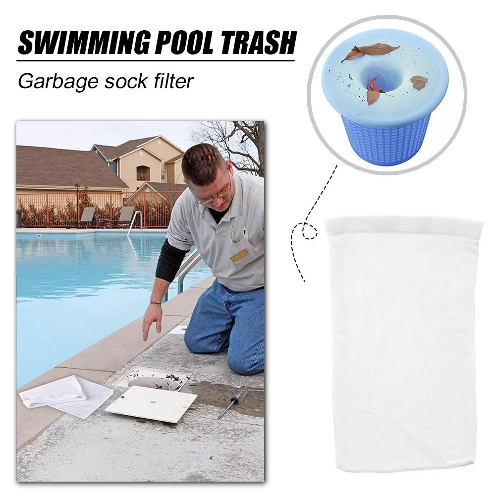 5/10/15/20 pièces/ensemble Filtre Stockage Piscine Skimmer Chaussettes En Nylon de Filtre de Piscine Chaussettes Pour Paniers Écumoires Blanc Piscine D'approvisionnement